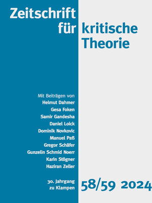 cover image of Zeitschrift für kritische Theorie, Heft 58/59